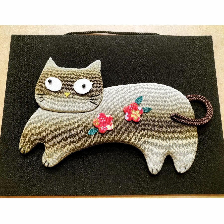 手芸キット 愛しの猫たち 押絵の壁掛け・いたずらキジトラ |生地 和柄
