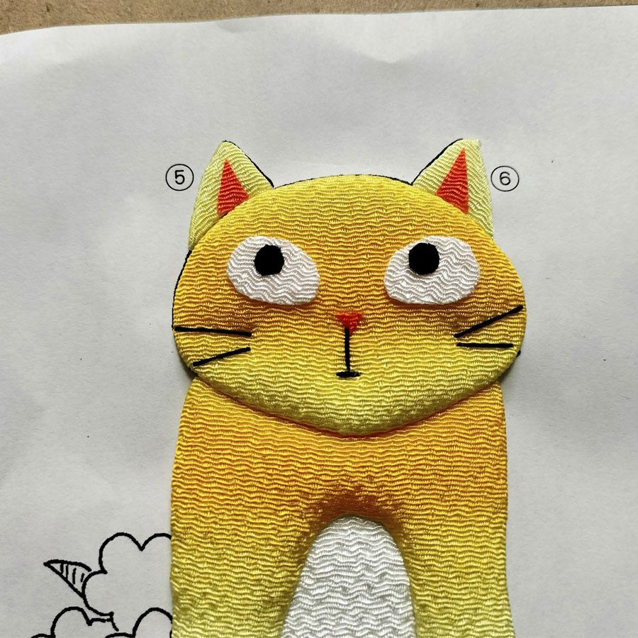 手芸キット 愛しの猫たち 押絵の壁掛け・花束トラ猫 |生地 和柄/和布
