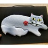 手芸キット 愛しの猫たち 押絵の壁掛け・花一輪モフ猫 ネコモチーフタペストリー 猫好きインテリアグッズ手づくりで