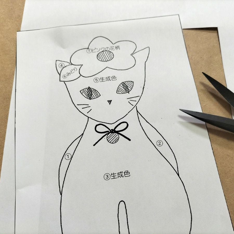 手芸キット 愛しの猫たち 押絵の壁掛け・おすまし白猫 |生地 和柄/和布