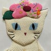 手芸キット 愛しの猫たち 押絵の壁掛け・おすまし白猫 ねこモチーフミニタペストリー手作りキット ちりめん押し絵簡単