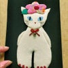 手芸キット 愛しの猫たち 押絵の壁掛け・おすまし白猫 ねこモチーフミニタペストリー手作りキット ちりめん押し絵簡単