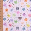 コットン生地 カラフル猫面相(白) 10cm単位 切り売り ネコ柄生地 猫柄木綿生地 ねこ柄布地 かわいい ポップな柄 nora