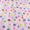 コットン生地 カラフル猫面相(白) 10cm単位 切り売り ネコ柄生地 猫柄木綿生地 ねこ柄布地 かわいい ポップな柄 nora