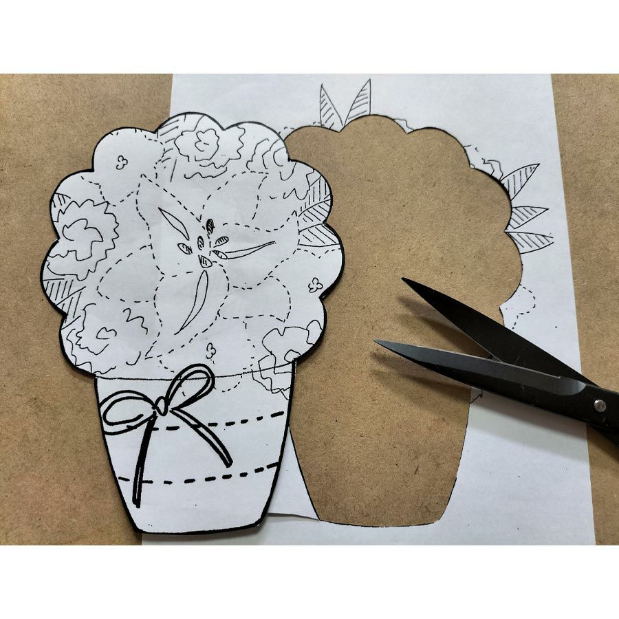 押絵キット 暑中見舞いの花籠 |生地 和柄/和布/ちりめん手芸通販布がたり