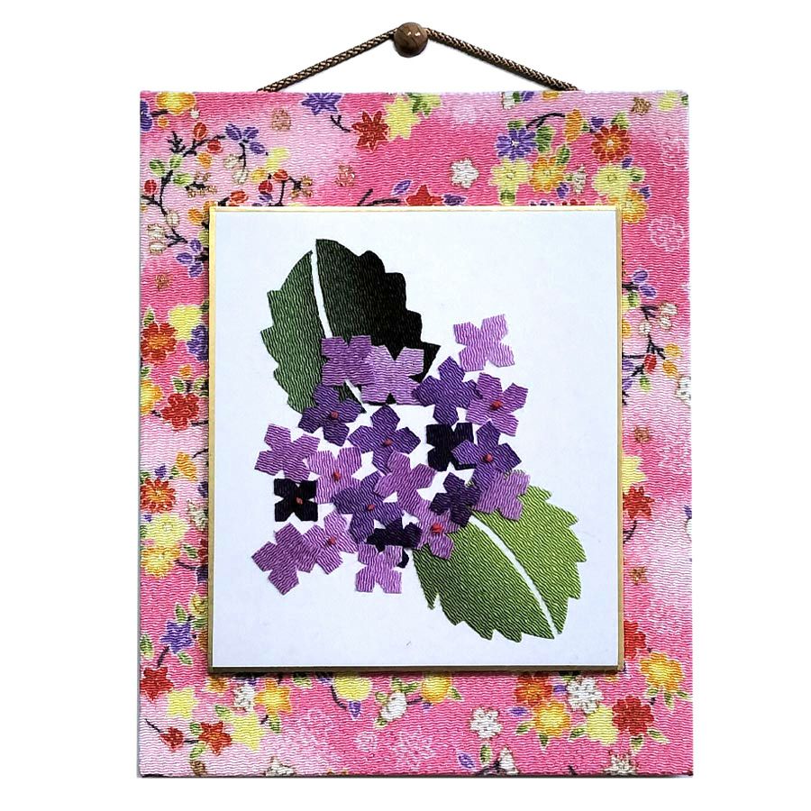 ちりめん貼り絵キット 切り絵花「紫陽花」 |生地 和柄/和布/ちりめん