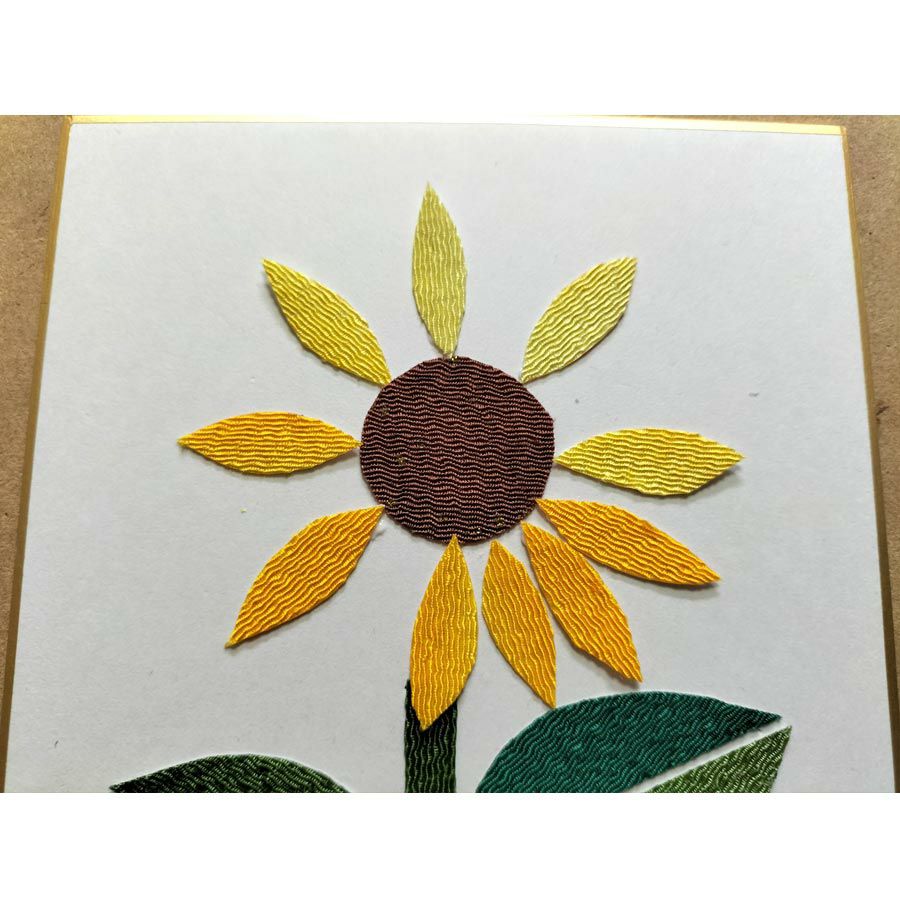 ちりめん貼り絵キット 切り絵花「向日葵」 |生地 和柄/和布/ちりめん