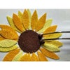 ちりめん貼り絵キット 切り絵花「向日葵」 布の貼り絵手芸 ちりめん細工簡単クラフト シニア高齢者向き