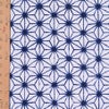 和柄コットン生地 麻の葉絞り風柄 (白に藍) 10cm単位 切り売り 絞り風麻の葉柄木綿生地 絞り風プリント 伝統柄白地 夏らしい