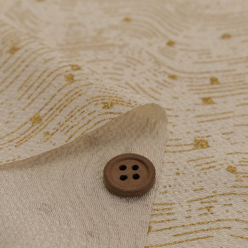 小幅ちりめん生地 干支向き 金彩さざ波 (薄ベージュ) 10cm単位 切り売り 午年飾り手づくりクラフト生地 馬の縮緬細工 押し絵用生地