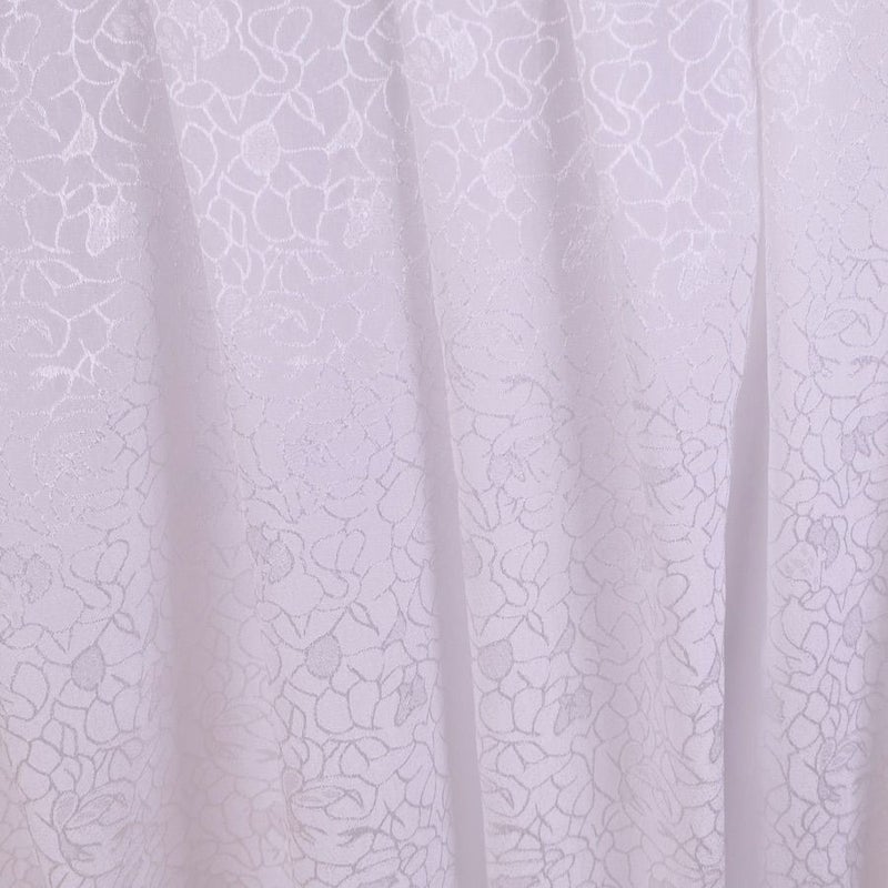 ポリエステルちりめんジャガード・バラ模様(白) ポリチリメンジャカード 縮緬ジャガード 衣装生地 薔薇ばら柄