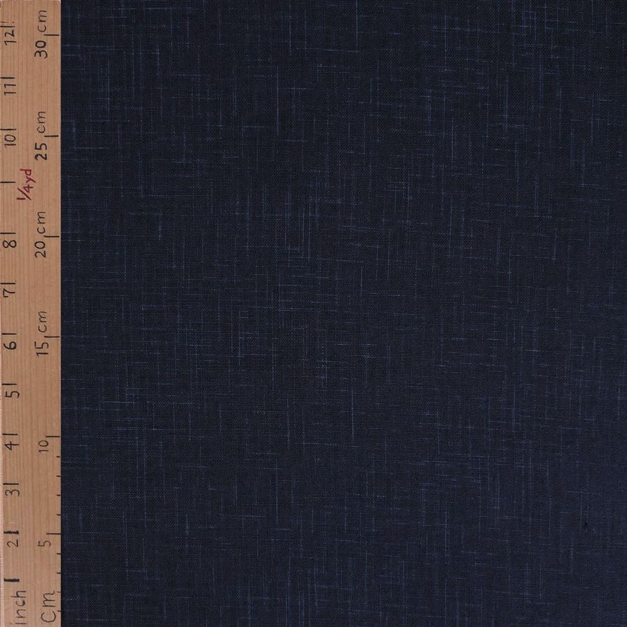 無地かすり風ムラ糸もめん生地 (濃い藍) 50cm単位 切り売り 作務衣生地 紺色木綿布地 和風無地コットン 洋服制作ソーイング