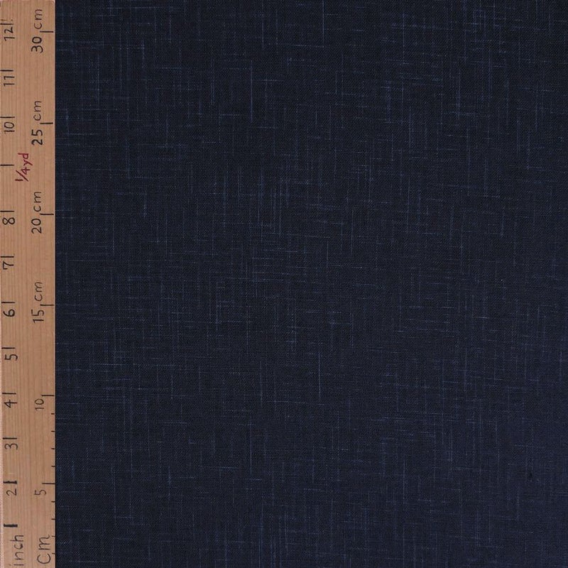 無地かすり風ムラ糸もめん生地 (濃い藍) 50cm単位 切り売り 作務衣生地 紺色木綿布地 和風無地コットン 洋服制作ソーイング