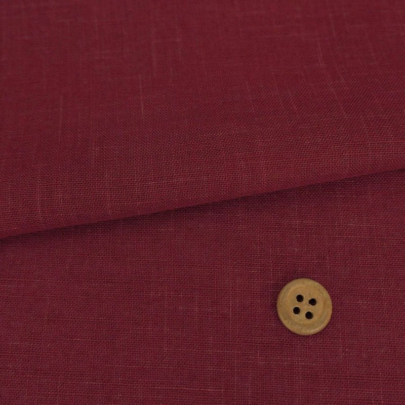 無地かすり風ムラ糸もめん生地 (くれない) 50cm単位 切り売り くれない赤系 えんじ色 素朴な和風ムラ糸クロス布地 ソーイング