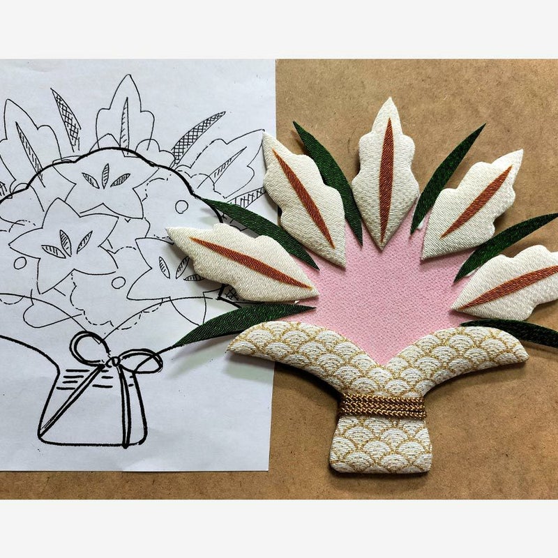 押絵キット 健康長寿 祝いの花籠 和風クラフトキット ちりめん押し絵簡単 敬老の日プレゼント