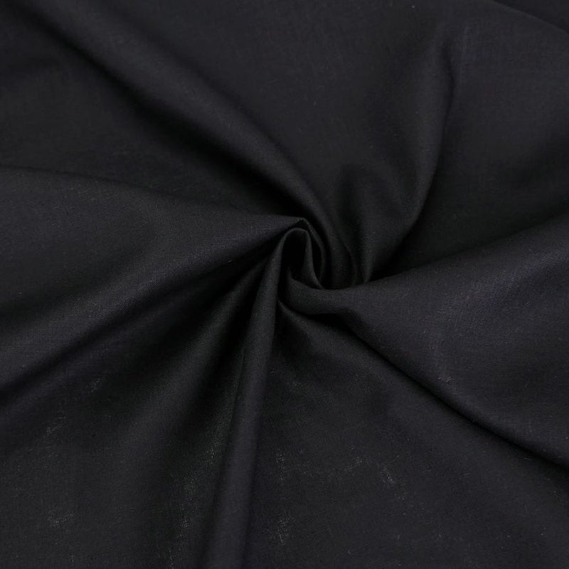 綿麻シーチング生地 (黒) コットンリネンラミーシーチング生地国産 ブラックハーフリネン