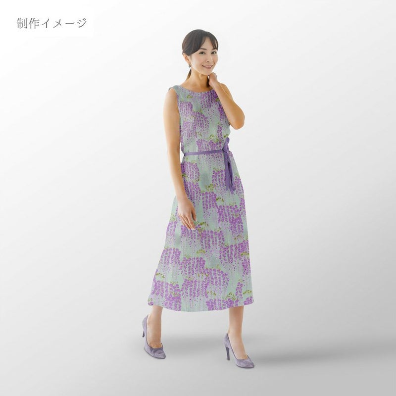 和柄コットン生地 藤の花(ミントグリーン) 10cm単位 切り売り 和モダン花柄布地 コットンこばやし藤の花文様 浴衣甚平生地女性