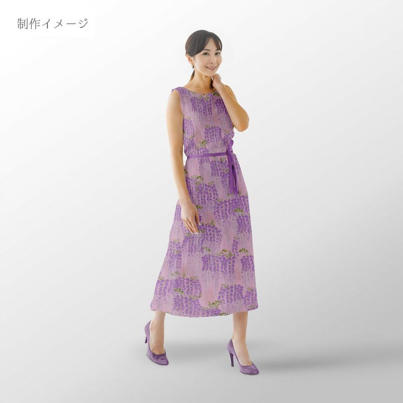 和柄コットン生地 藤の花(ピンク) 10cm単位 切り売り 和風花柄コットンこばやし生地 藤柄 女性浴衣生地 和調下り藤柄