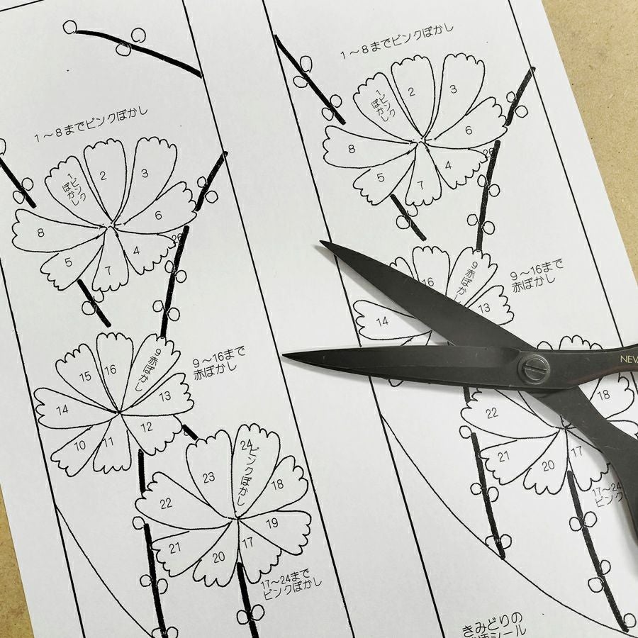 ちりめん手芸キット もてなしの花 10月 コスモス(秋桜) |生地 和柄