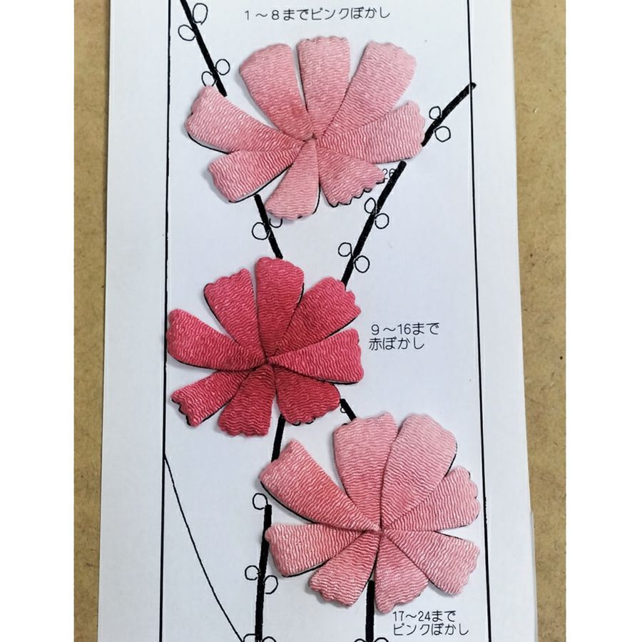 ちりめん手芸キット もてなしの花 10月 コスモス(秋桜) |生地 和柄