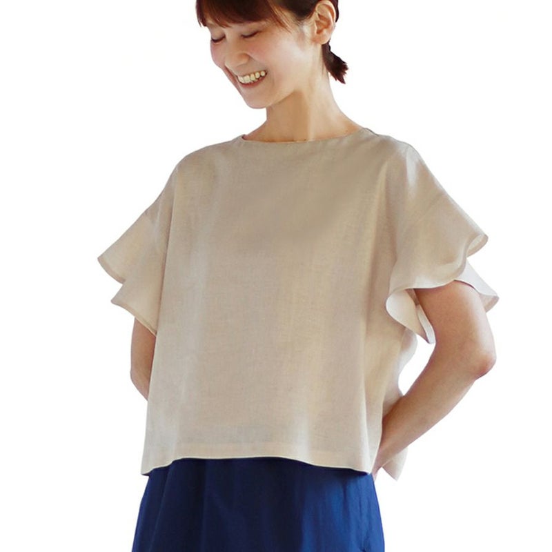 実物大型紙・ラッフルスリーブブラウス サンフィットパターン フレアーワンピース ボリュームスリーブ