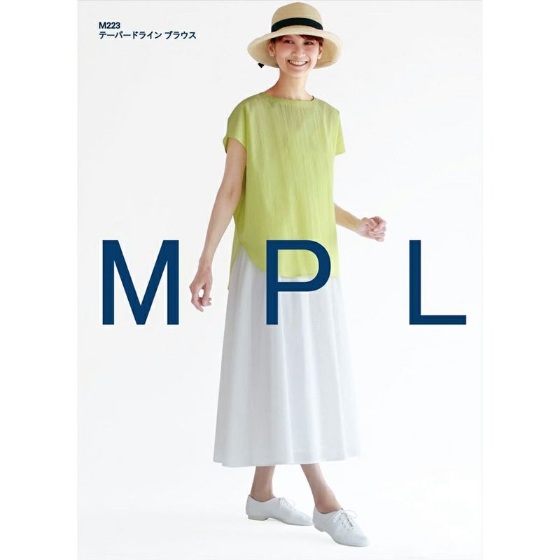 実物大型紙・テーパードラインブラウス サンフィットパターン 簡単ブラウス ボートネック Mパターン