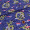 和柄コットン生地 雲海の龍(青) 10cm単位 切り売り