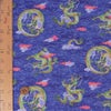 和柄コットン生地 雲海の龍(青) 10cm単位 切り売り