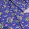 和柄コットン生地 雲海の龍(青) 10cm単位 切り売り