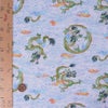 和柄コットン生地 雲海の龍(淡い水色)