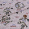 和柄コットン生地 雲海の龍(アイボリーベージュ)