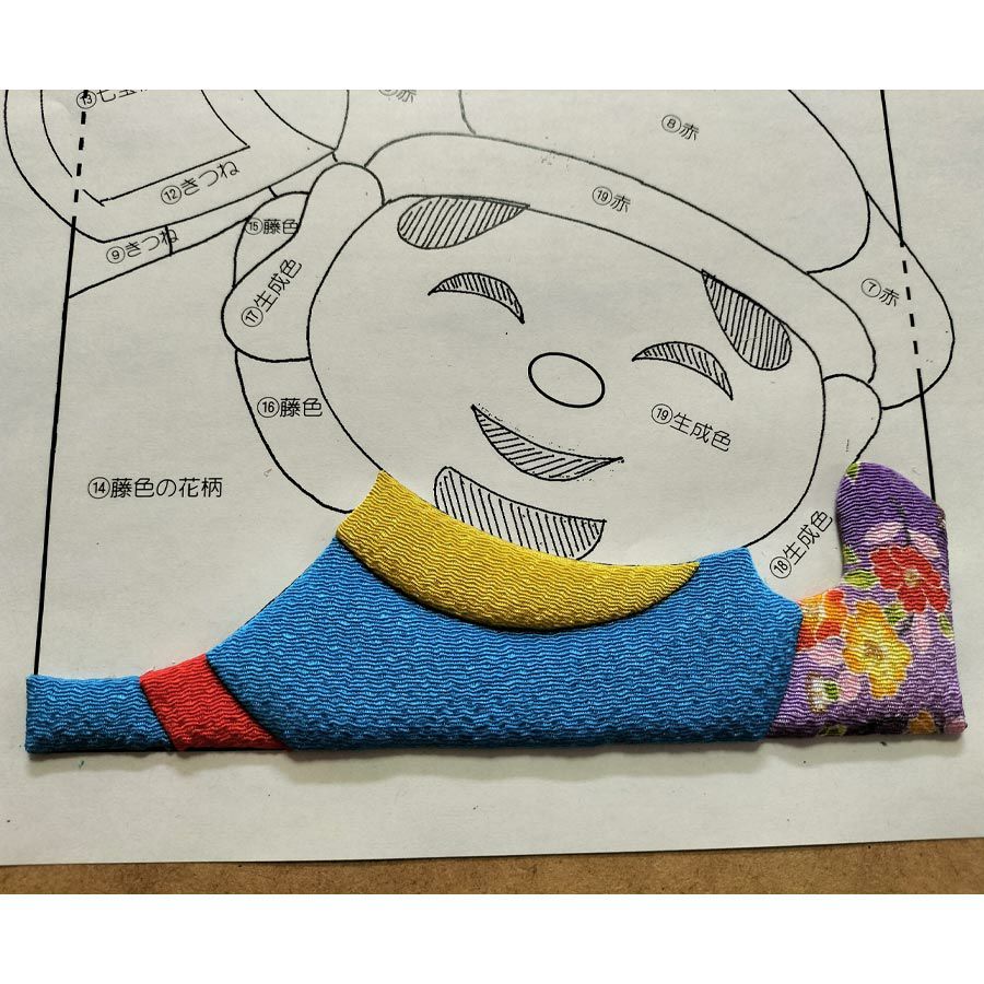 押し絵キット 開運招福七福神「大黒天」 |生地 和柄/和布/ちりめん手芸