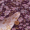 金襴生地(金らん) 桜花の舞(深紫) 10cm単位 切り売り