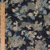  和柄コットン生地 藍染め調雲海に菊と扇(藍) 10cm単位 切り売り
