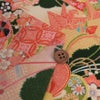 一越ちりめん生地 折鶴古典文様(ふかみどり/たまご色) 10cm単位 切り売り