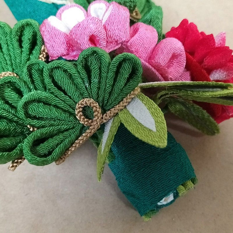 ちりめん手芸キット お細工門松ミニチュア 正月飾りハンドメイド