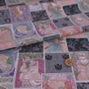 コットン生地 ミュシャ風ねこ柄(グレー系)