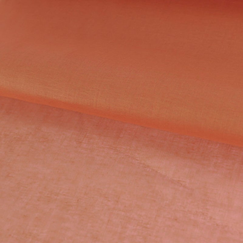 コットンオーガンジー生地・無地(柿渋色) 10cm単位 切り売り 綿オーガンディー シアー素材