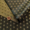 光沢ジャカード 麻の葉(黒) 10cm単位 切り売り