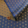 光沢ジャカード 麻の葉(青) 10cm単位 切り売り