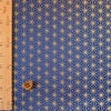  光沢ジャカード 麻の葉(青) 10cm単位 切り売り