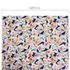 金箔一越ちりめん 色紙に花と紅葉(青) 10cm単位 切り売り