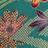金箔一越ちりめん 金の稲妻かのこに花と蝶(青緑)