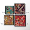 金箔一越ちりめん 金の稲妻かのこに花と蝶(金茶) 10cm単位 切り売り