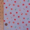 和柄コットン生地 市松にだるまと扇子(グレー) 10cm単位 切り売り