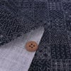 和柄コットン生地 刺し子の市松模様(濃紺) 10cm単位 切り売り