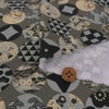 和柄コットン生地 円窓に吉祥模様(灰色) 10cm単位 切り売り