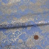金襴生地(金らん) 斜め格子につる草と唐花柄(水色) 10cm単位 切り売り