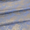 金襴生地(金らん) 斜め格子につる草と唐花柄(水色) 10cm単位 切り売り