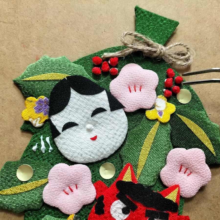 押絵キット 厄除けの門飾り |生地 和柄/和布/ちりめん手芸通販布がたり